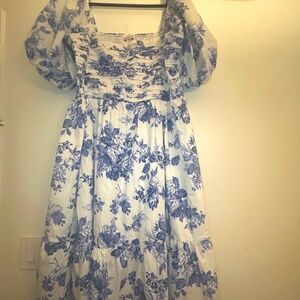 A&F Emerson Poplin Puff Sleeve Midi Dress- XXL